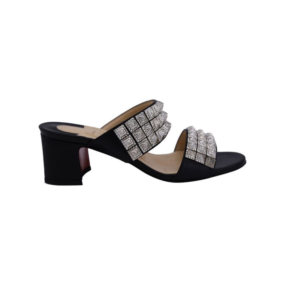 Christian Louboutin Myriadiam 55 Slide Sandals In Black Leather